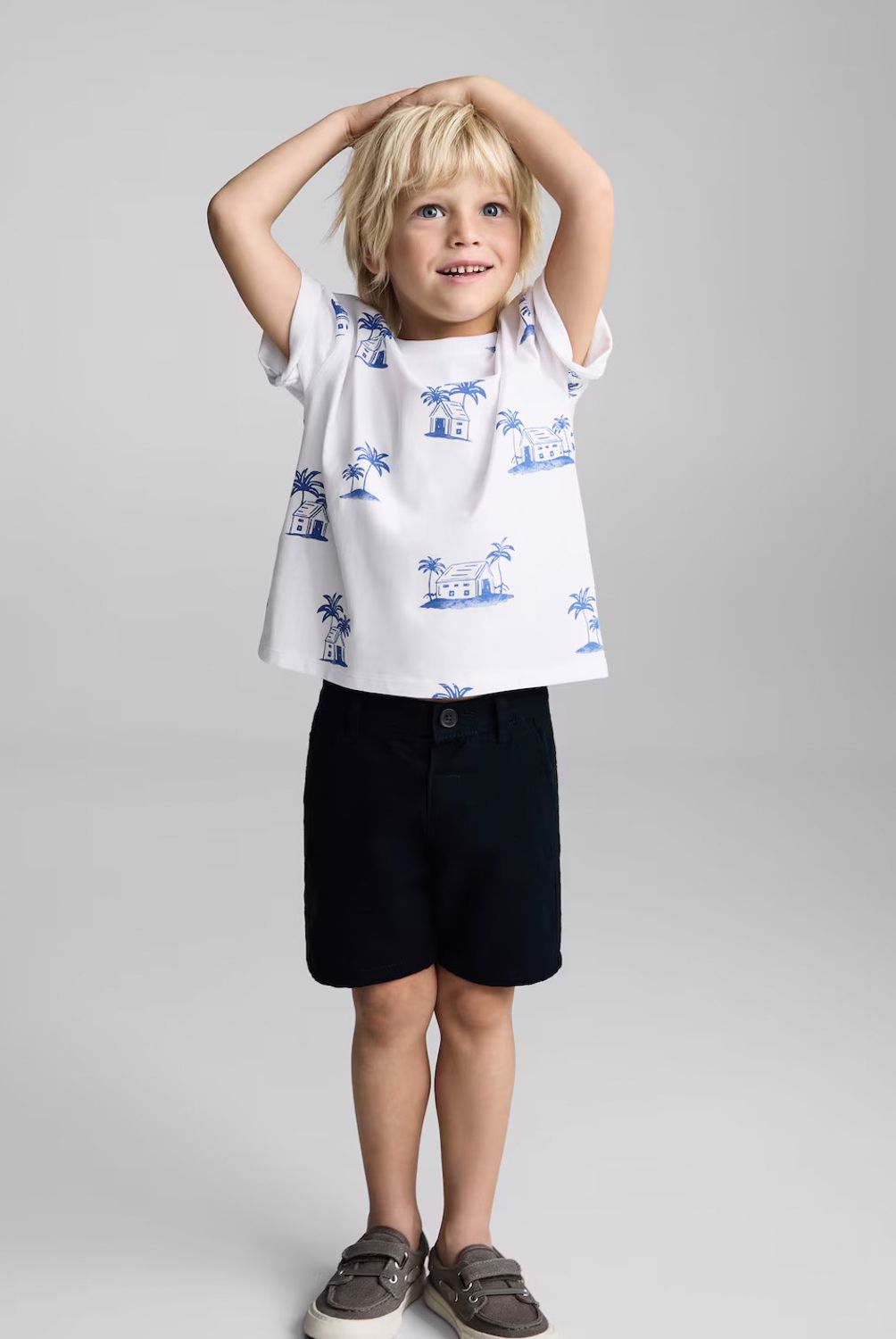 MANGO KIDS - Polera Estampado Palmeras Bebé Niño Mango Kids