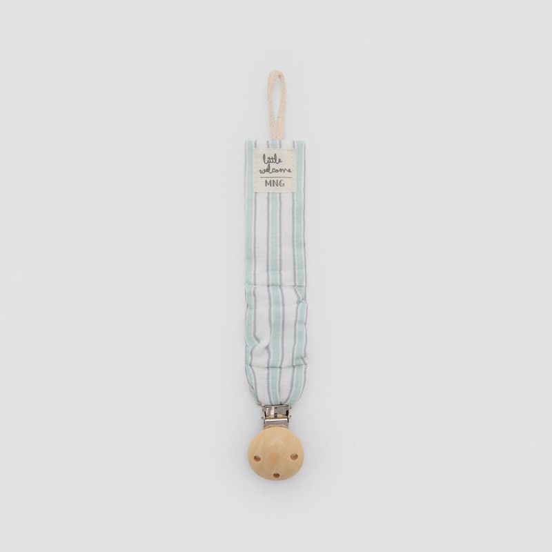 MANGO KIDS - Chupete Broche Rayas Unisex Bebé Algodón Mango Kids