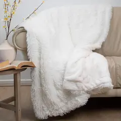 DORAL - Manta Plush Sherpi Deluxe 127X152 Blanco