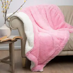 DORAL - Manta Plush Sherpi Deluxe 127X152 Rosa