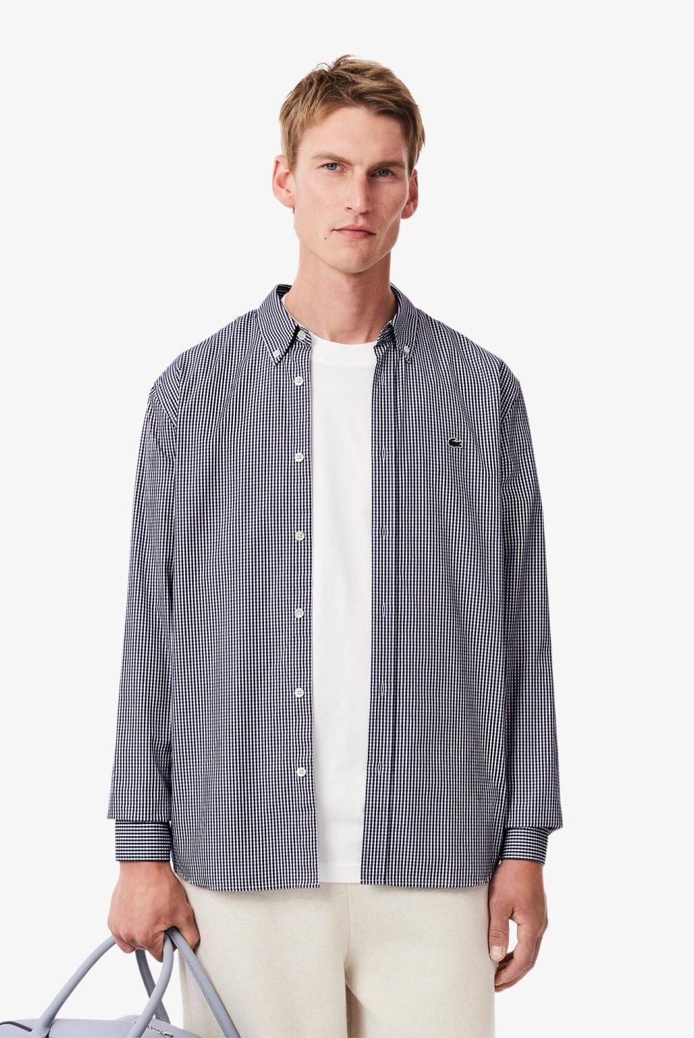 LACOSTE - Camisa Casual Manga Larga Hombre Lacoste