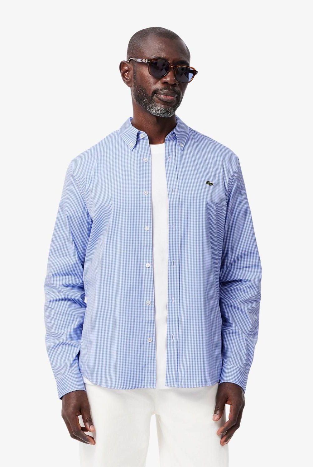 LACOSTE - Camisa Casual Manga Larga Hombre Lacoste