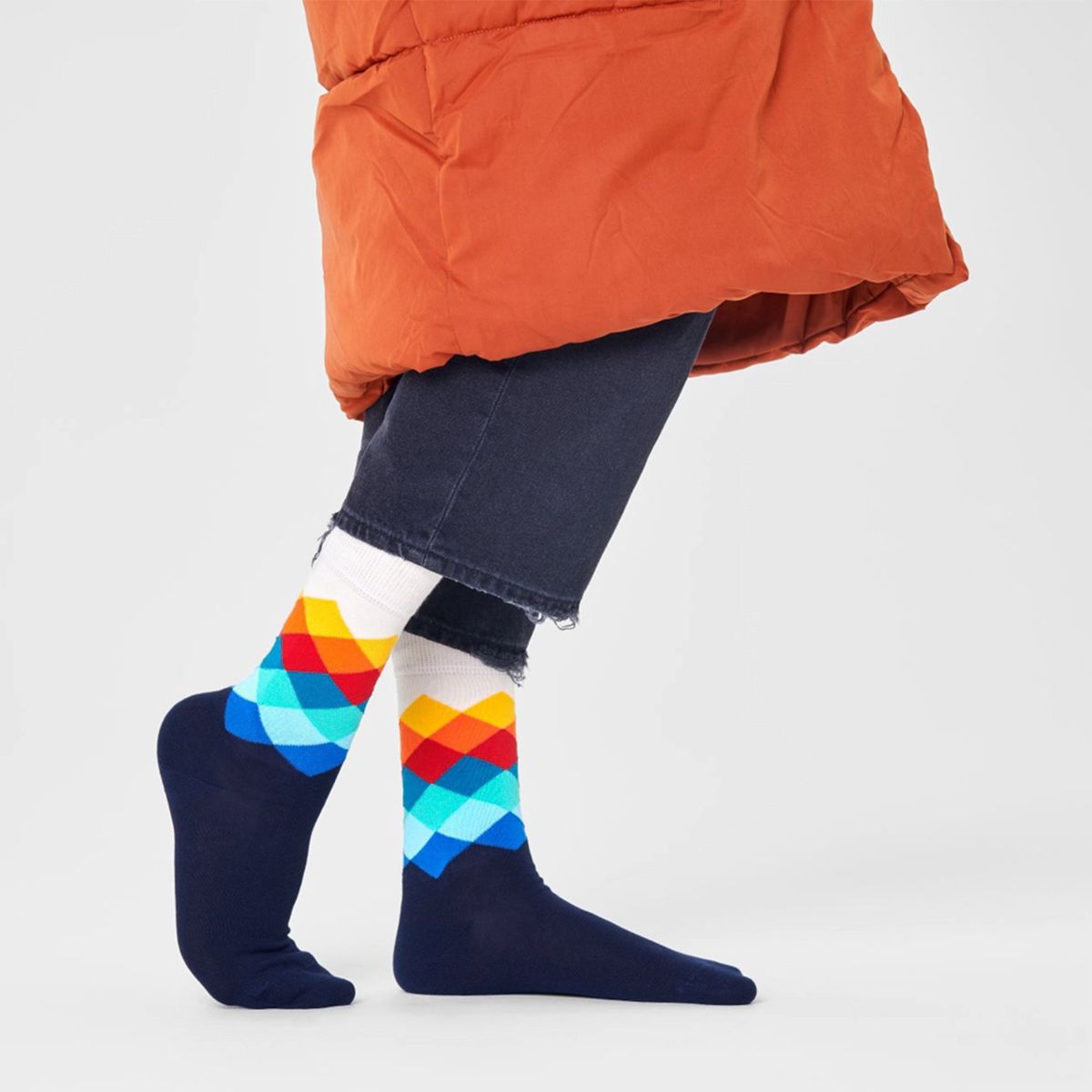 HAPPY SOCKS - Calcetín Algodón Faded Diamond Hombre Happy Socks