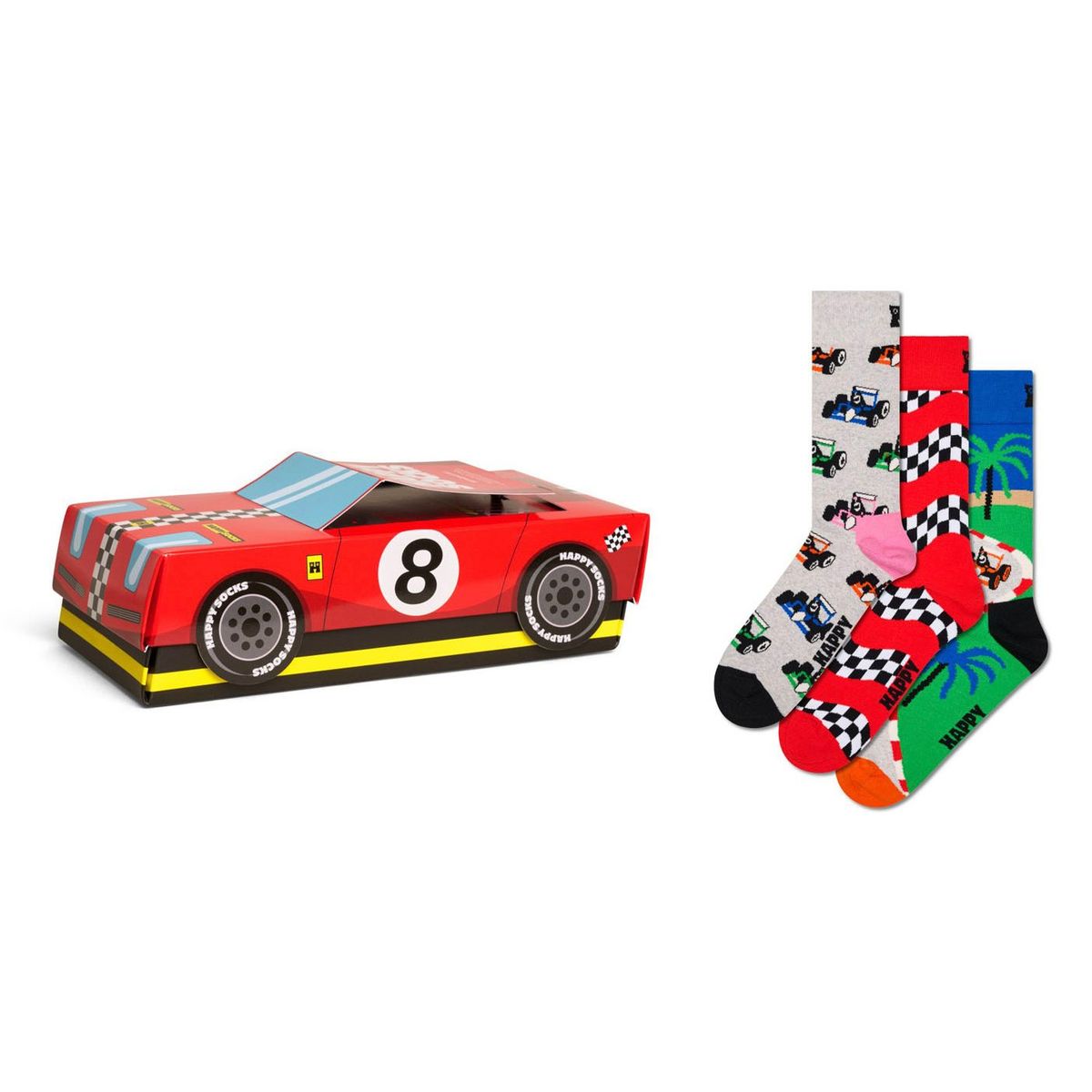 HAPPY SOCKS - Pack 3 Calcetines Top Racer Hombre Happy Socks