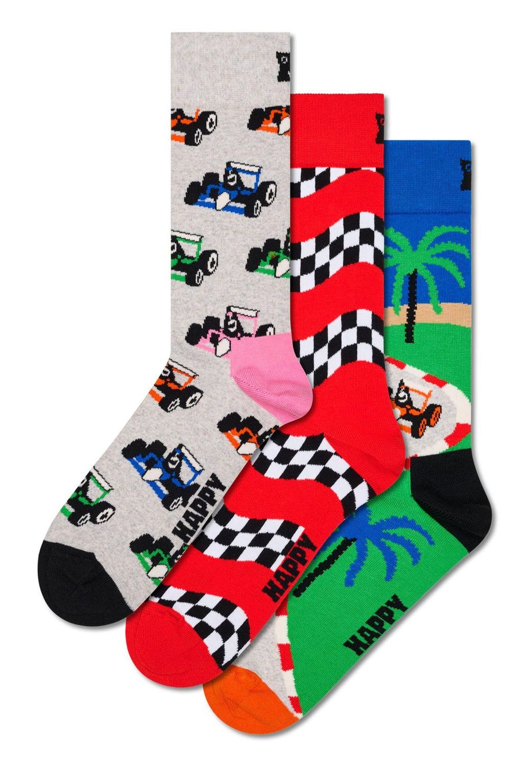 HAPPY SOCKS - Pack 3 Calcetines Top Racer Unisex Happy Socks