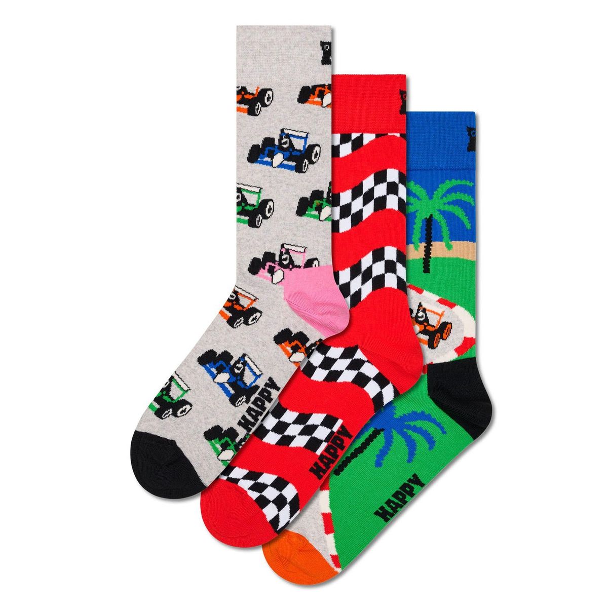 HAPPY SOCKS - Pack 3 Calcetines Top Racer Hombre Happy Socks