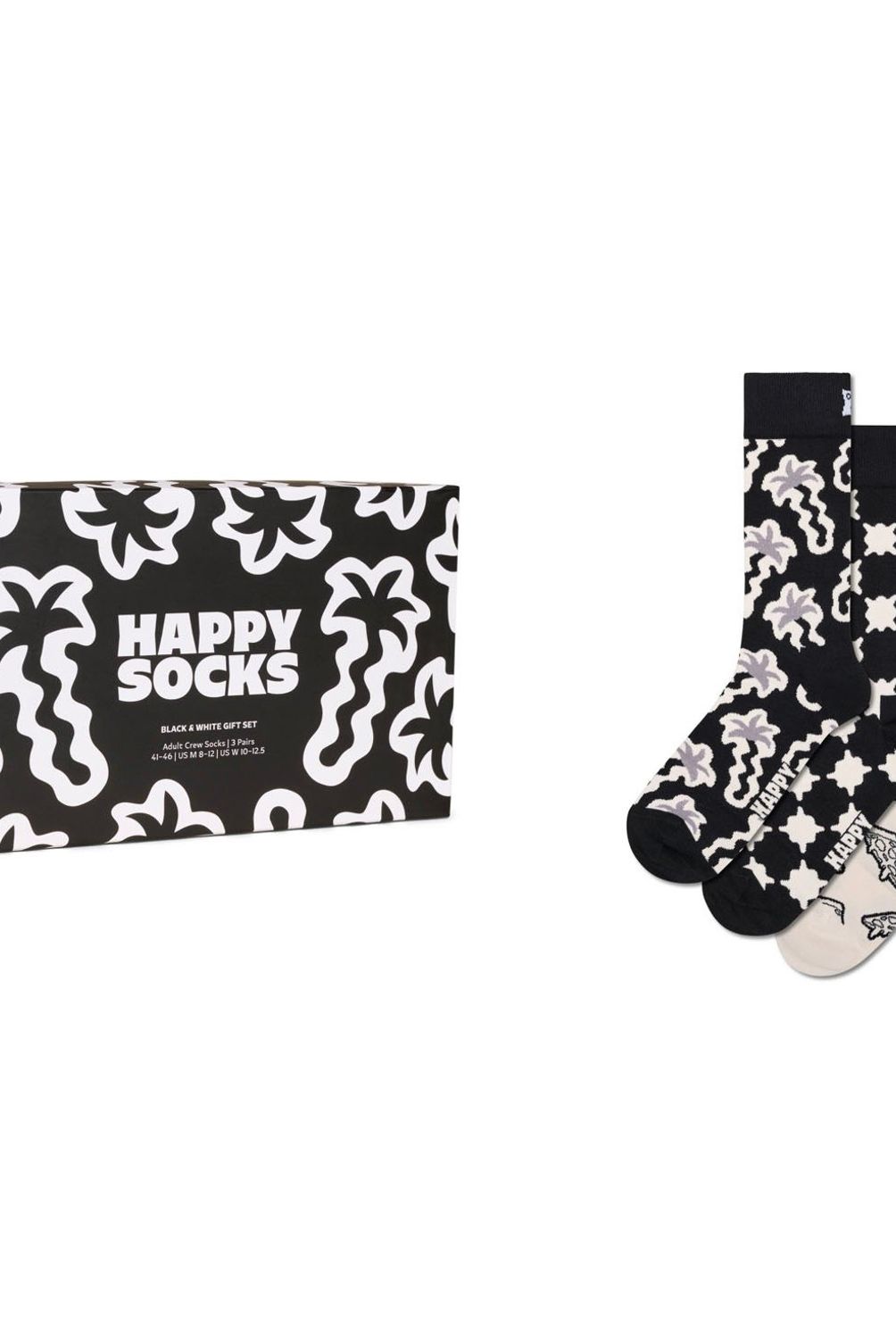 HAPPY SOCKS - Pack 3 Calcetines Black And White Unisex Happy Socks