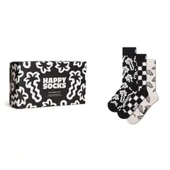 HAPPY SOCKS - Pack 3 Calcetines Black And White Unisex