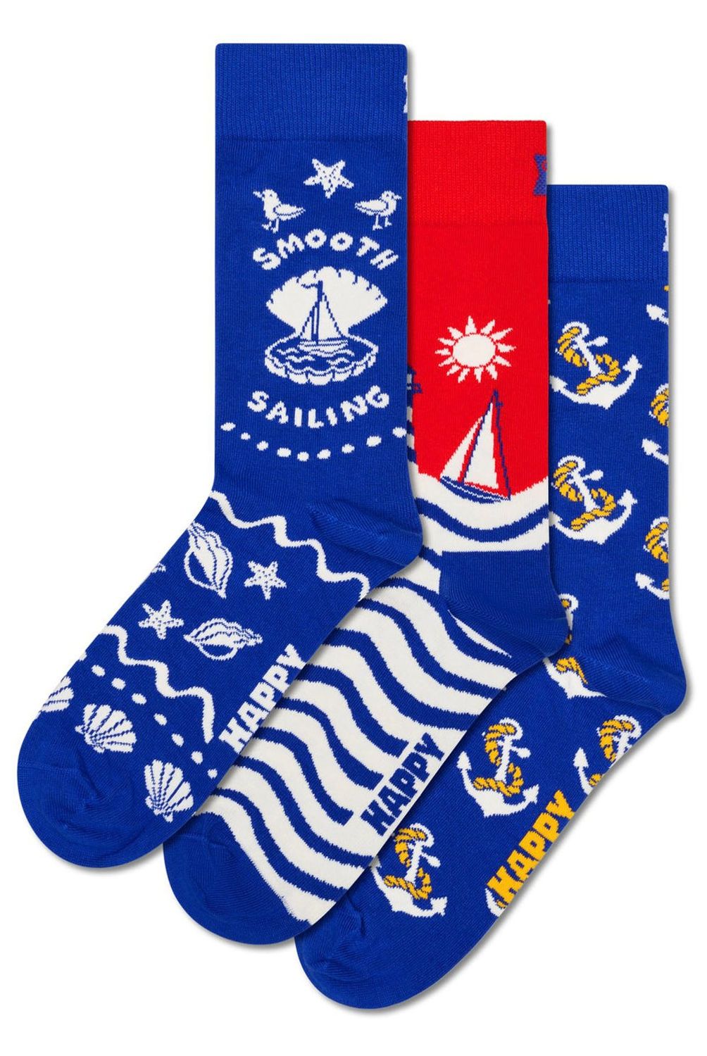 HAPPY SOCKS - Pack 3 Calcetines Smooth Sailing Unisex Happy Socks