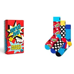 HAPPY SOCKS - Pack 3 Calcetines Super Dad Unisex