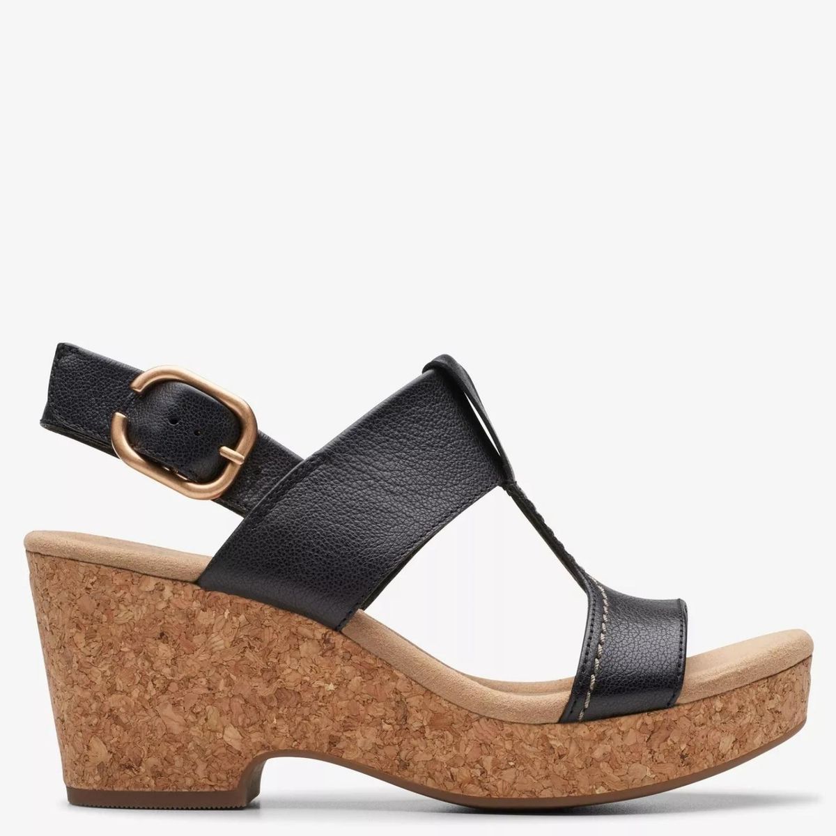 CLARKS - Sandalia Mujer Cuero Negro Clarks