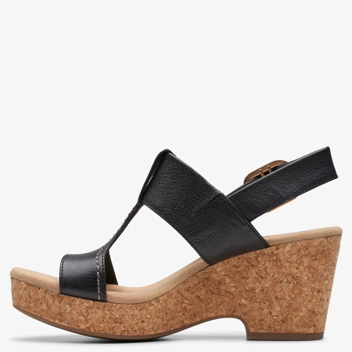 CLARKS - Sandalia Mujer Cuero Negro Clarks
