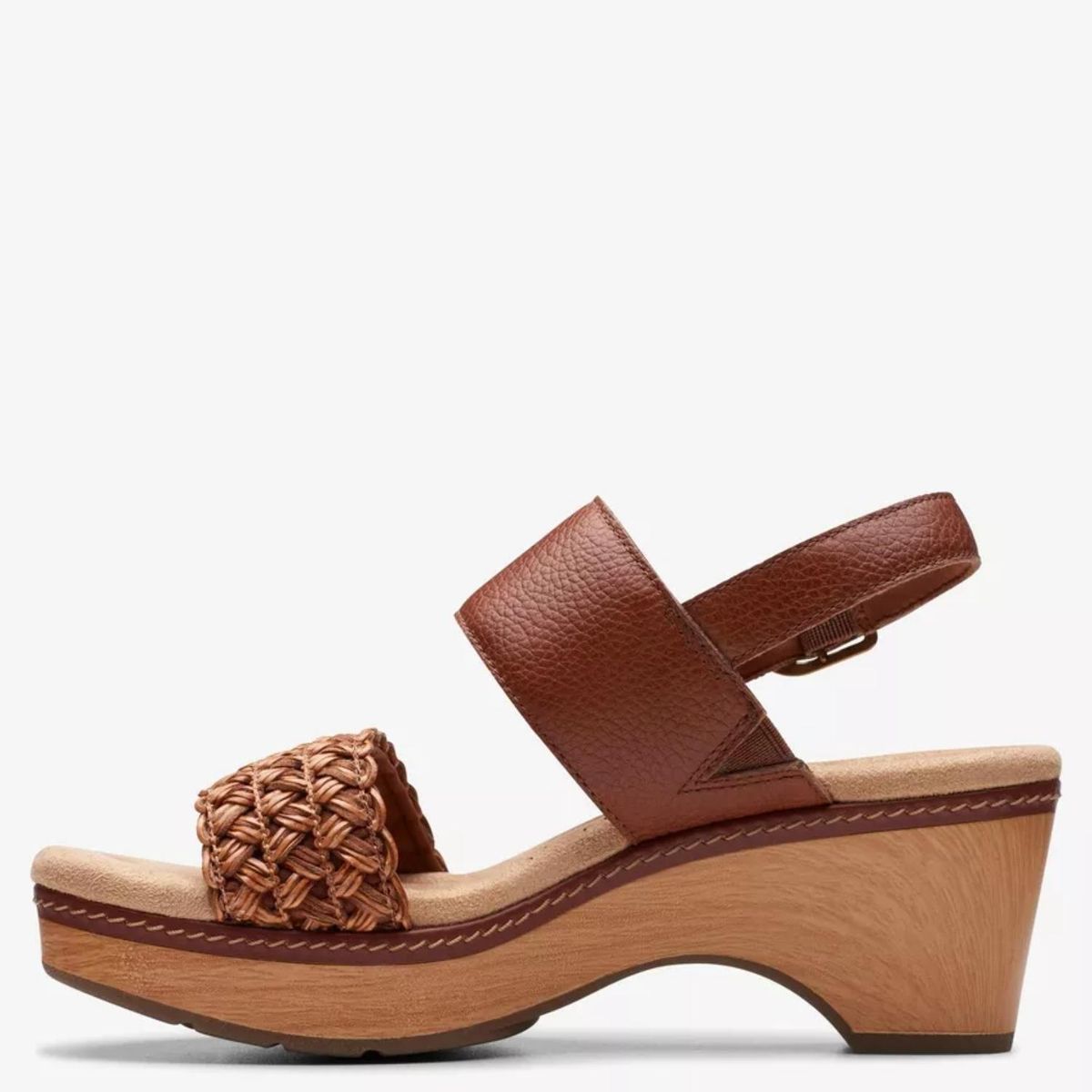 CLARKS - Sandalia Mujer Cuero Café Clarks