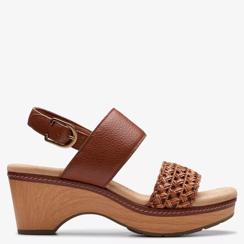 CLARKS - Sandalia Mujer Cuero Beige Clarks