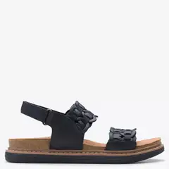 CLARKS - Sandalia Mujer Cuero Negro