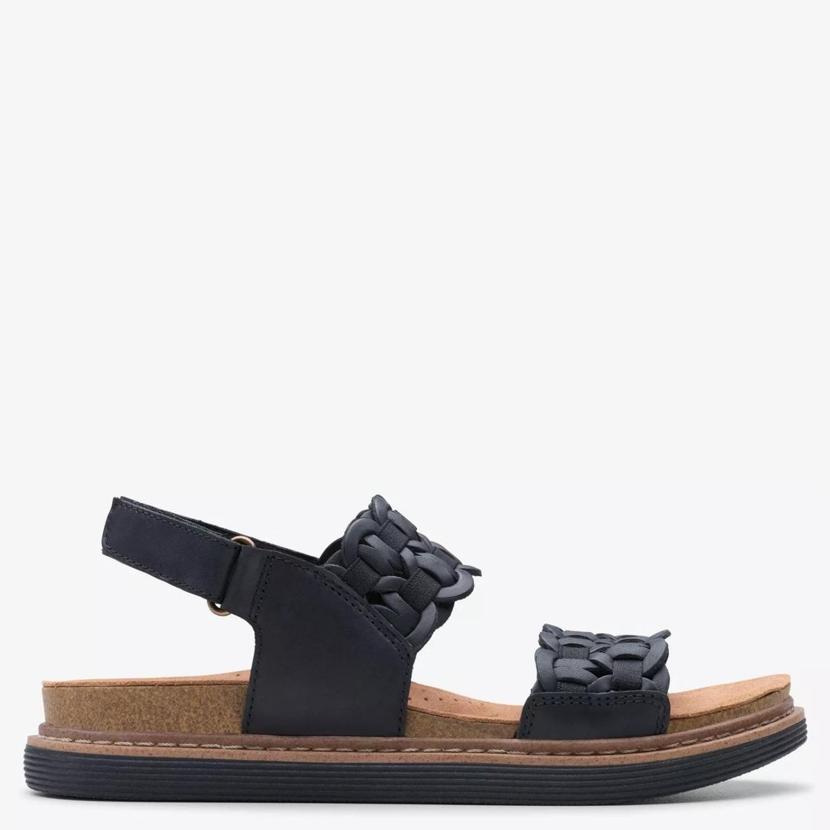 CLARKS - Sandalia Mujer Cuero Negro Clarks