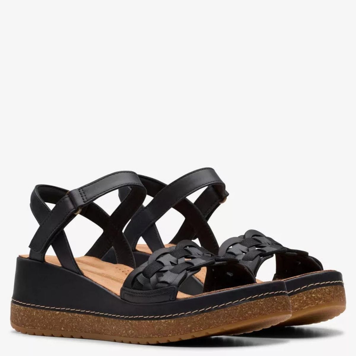 CLARKS - Sandalia Mujer Cuero Negro Clarks