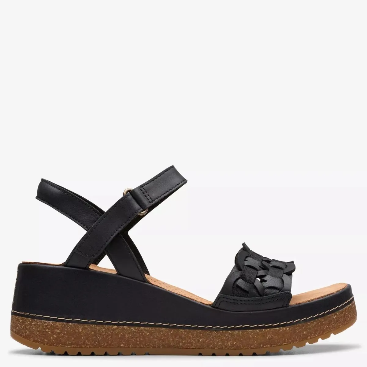 CLARKS - Sandalia Mujer Cuero Negro Clarks
