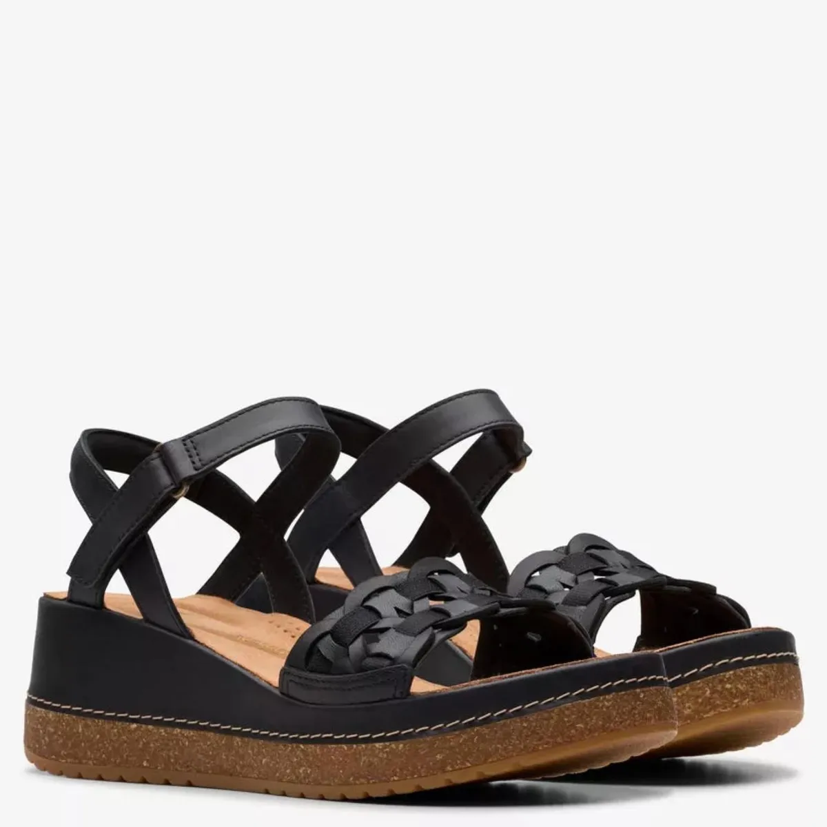 CLARKS - Sandalia Mujer Cuero Negro Clarks