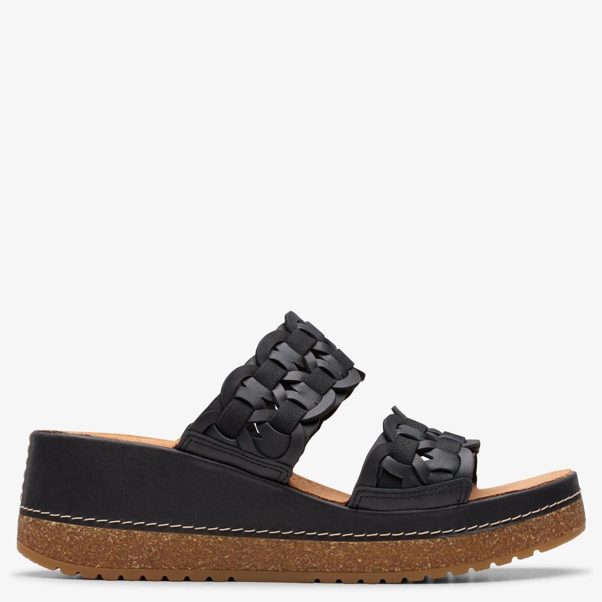 CLARKS - Sandalia Mujer Cuero Negro Clarks