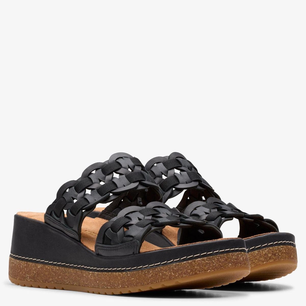 CLARKS - Sandalia Mujer Cuero Negro Clarks