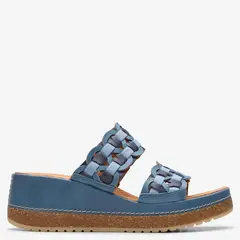 CLARKS - Sandalia Mujer Cuero Azul