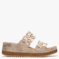 CLARKS - Sandalia Mujer Cuero Gris
