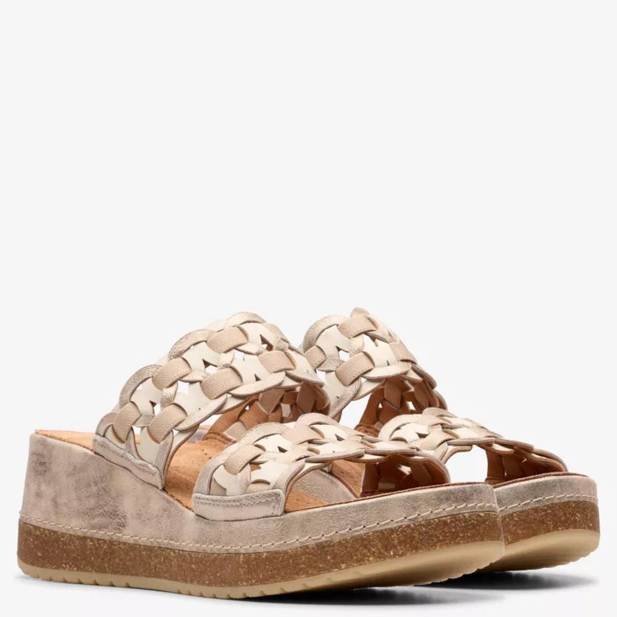 CLARKS - Sandalia Mujer Cuero Gris Clarks