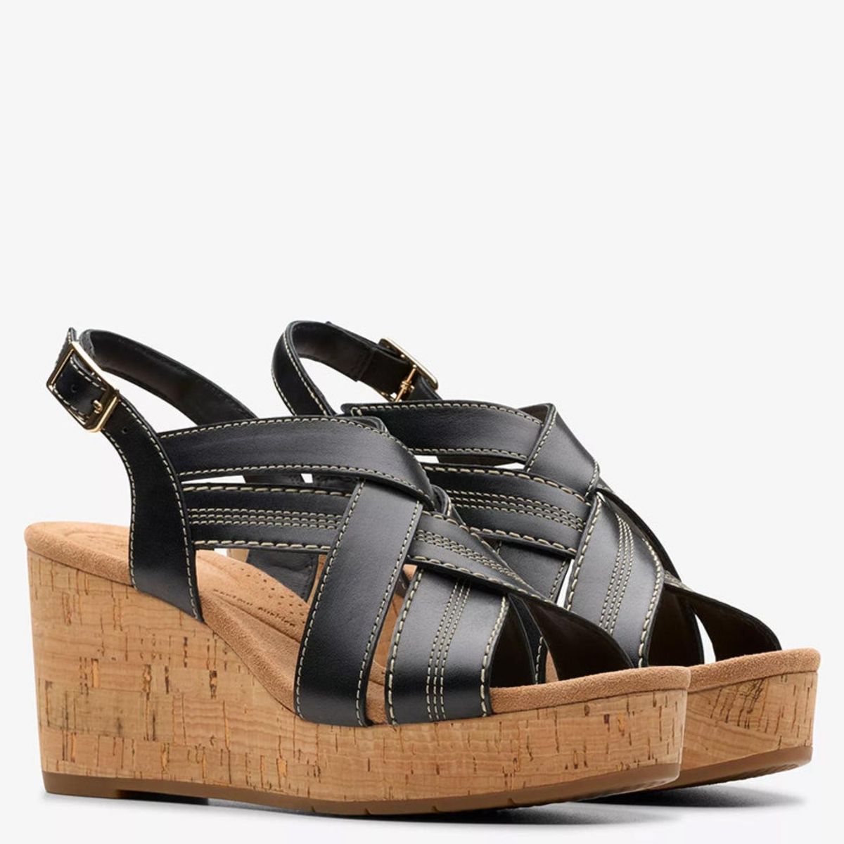 CLARKS - Sandalia Mujer Cuero Negro Clarks