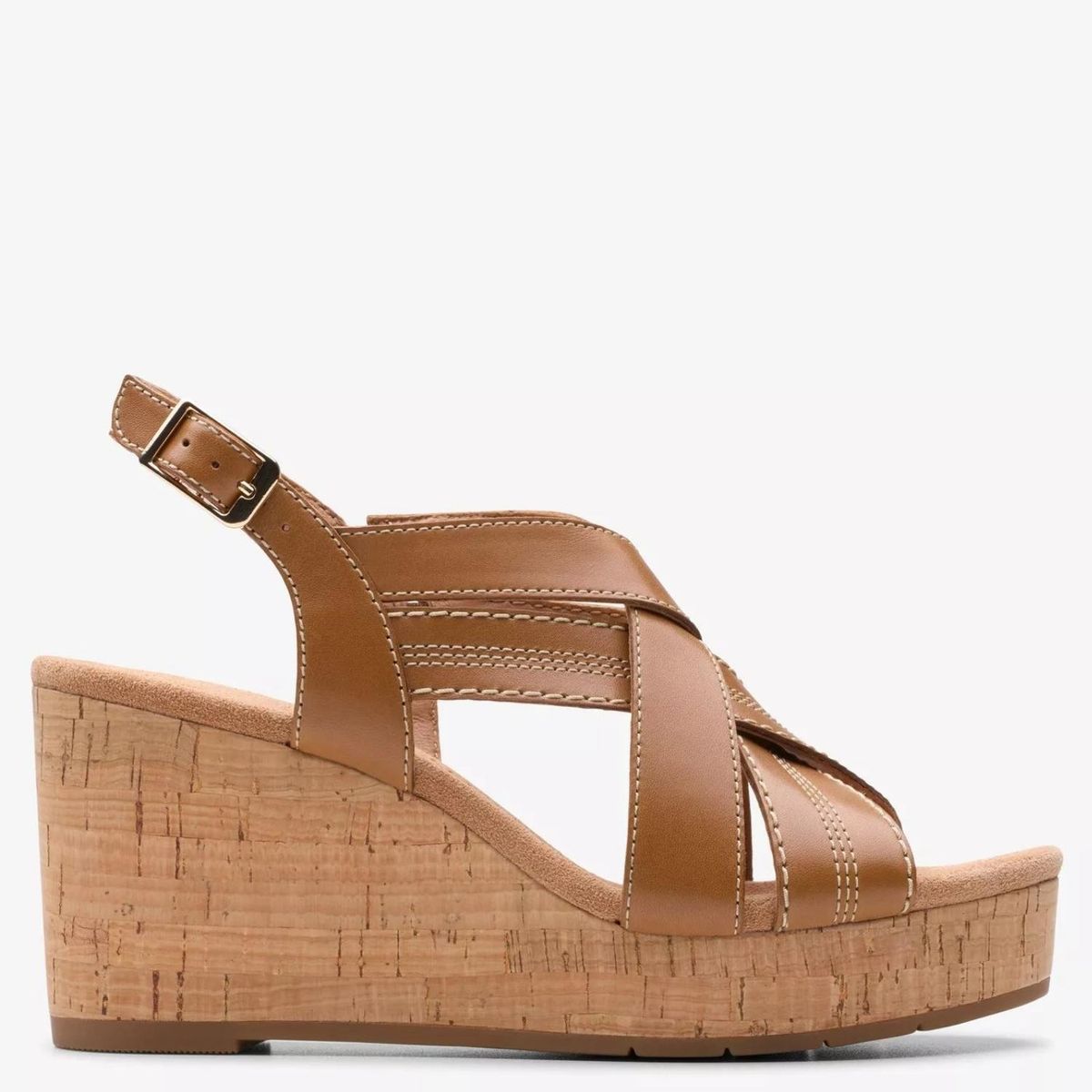 CLARKS - Sandalia Mujer Cuero Beige Clarks
