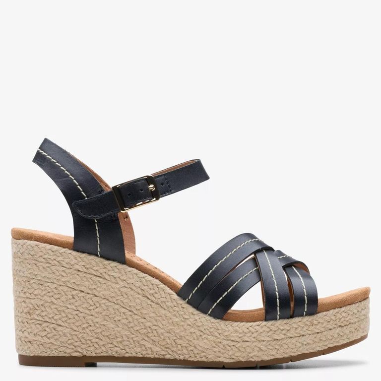 CLARKS Sandalia Mujer Cuero Negro