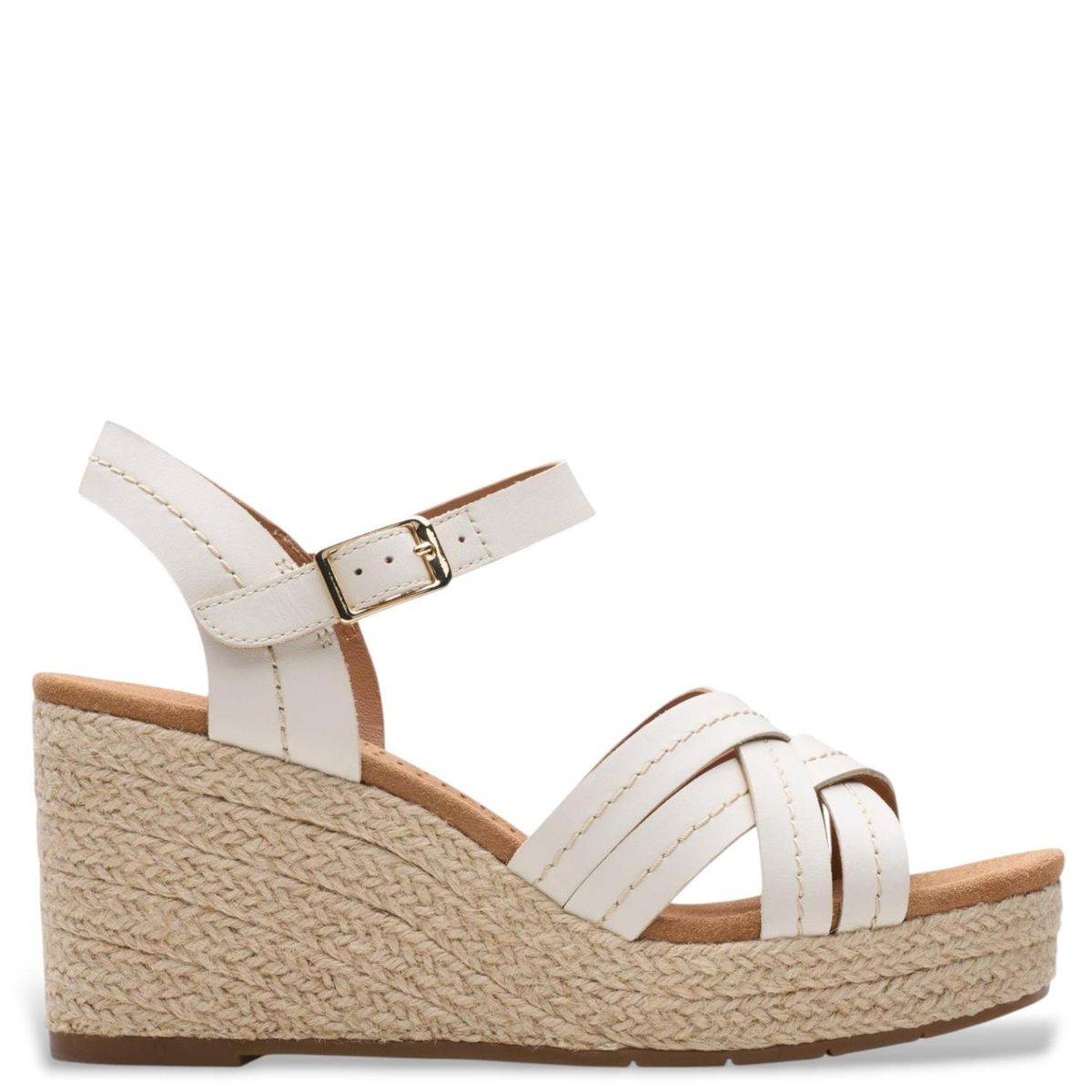 CLARKS - Sandalia Mujer Cuero Blanco Clarks