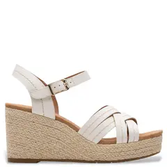 CLARKS - Sandalia Mujer Cuero Blanco