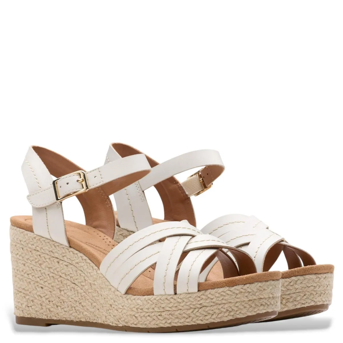 CLARKS - Sandalia Mujer Cuero Blanco Clarks