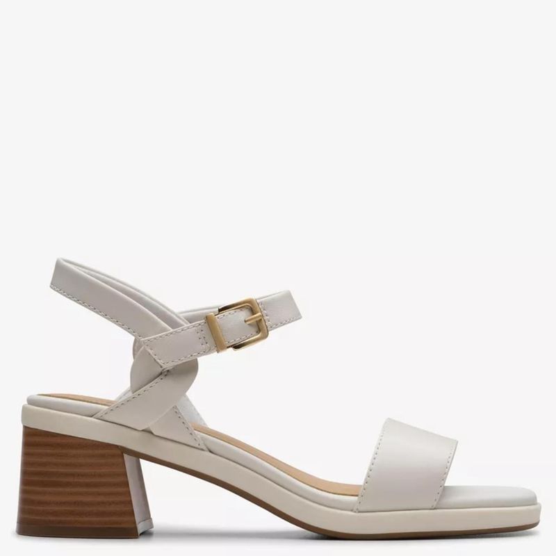 CLARKS - Sandalia Mujer Cuero Blanco Clarks