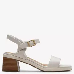 CLARKS - Sandalia Mujer Cuero Blanco