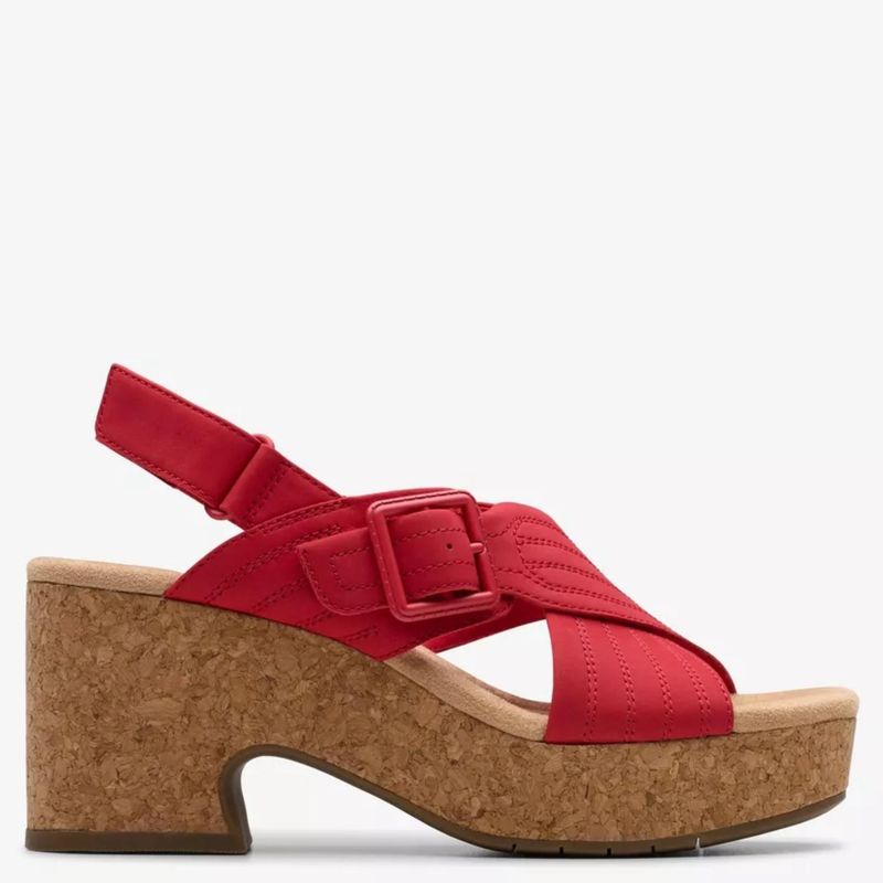 CLARKS - Sandalia Mujer Rojo Clarks