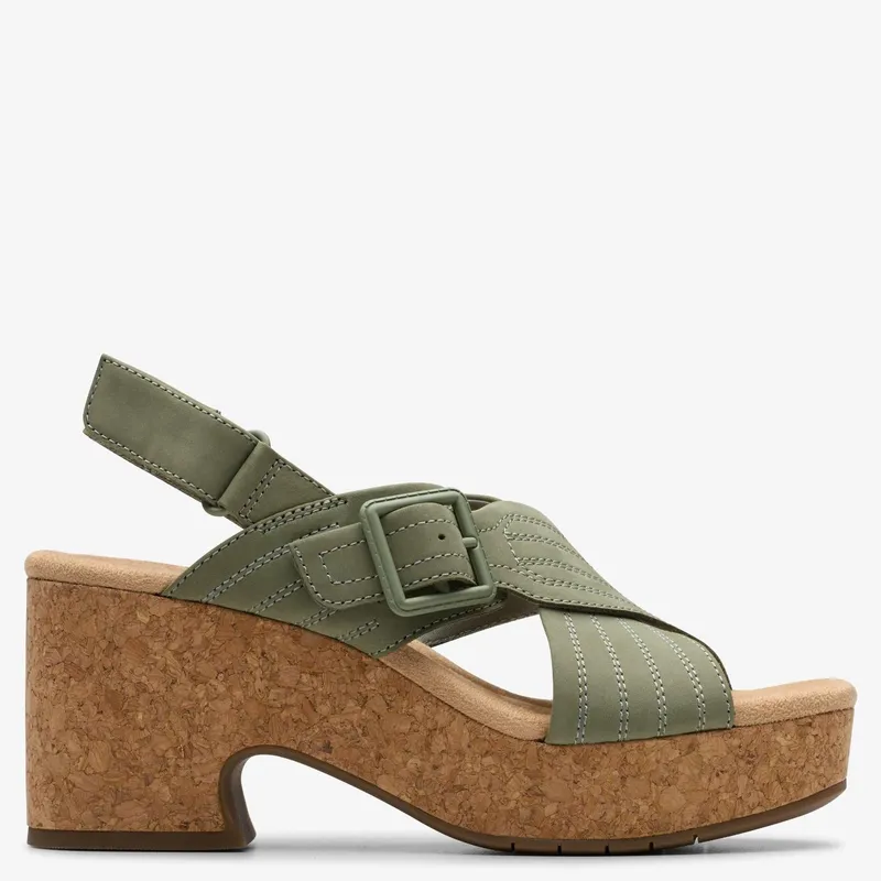 CLARKS - Sandalia Mujer Verde Clarks