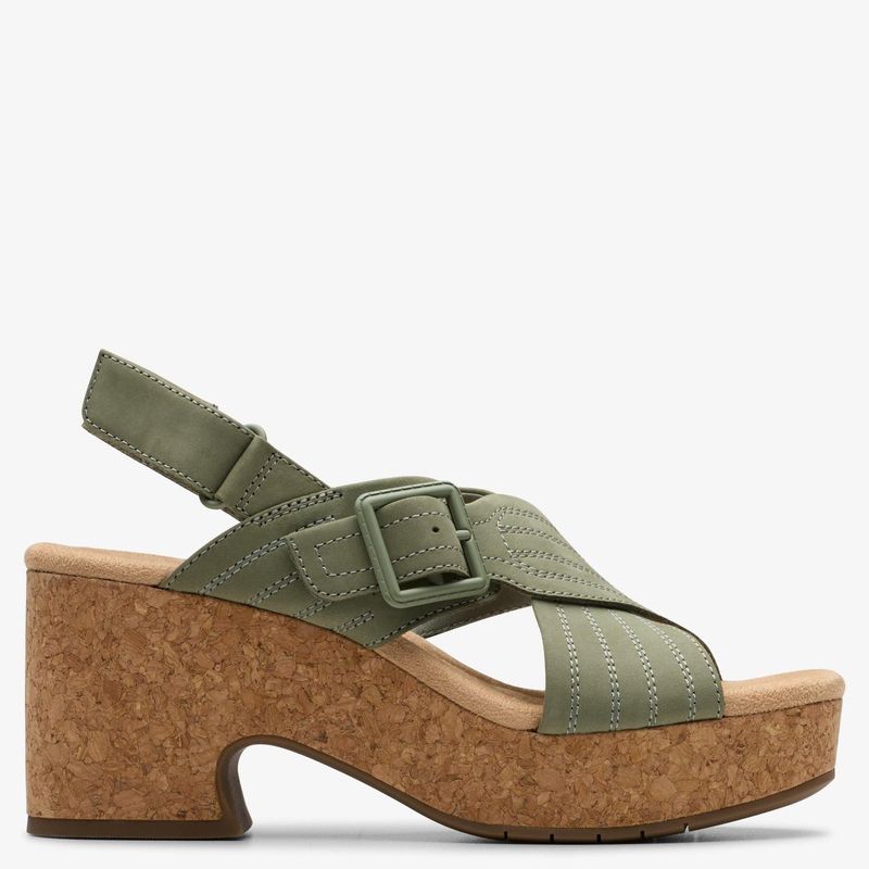 CLARKS - Sandalia Mujer Verde Clarks