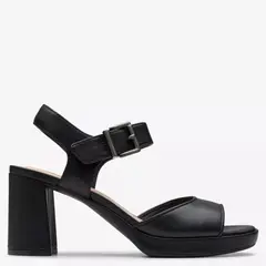 CLARKS - Sandalia Mujer Cuero Negro