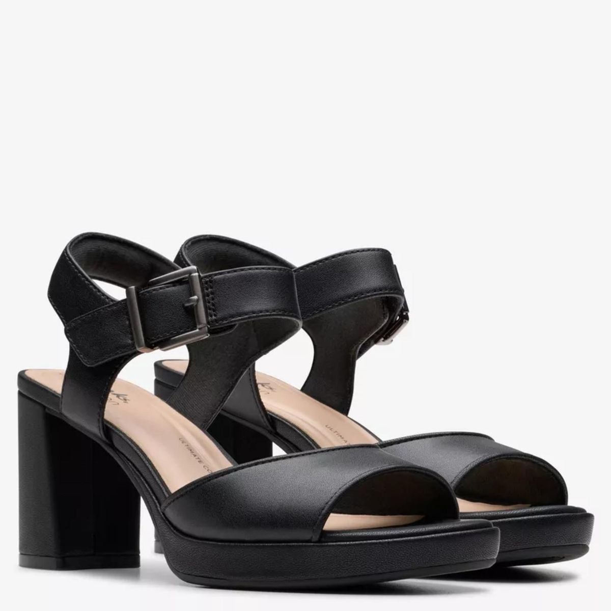 CLARKS - Sandalia Mujer Cuero Negro Clarks