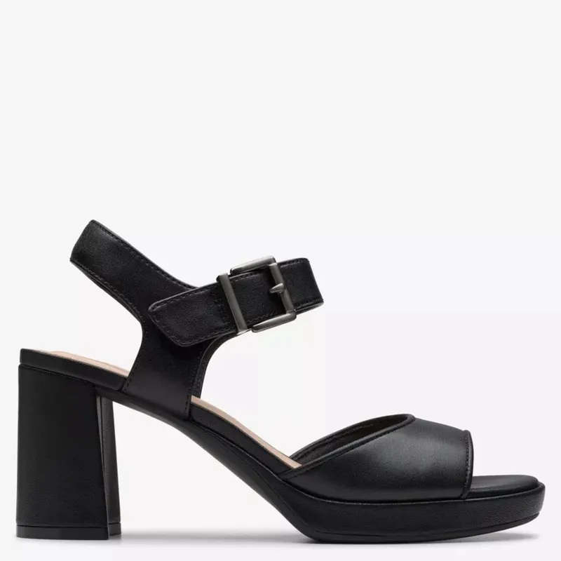 CLARKS - Sandalia Mujer Cuero Negro Clarks