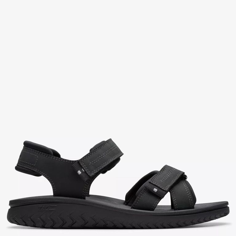 CLARKS Sandalia Cuero Hombre Negro