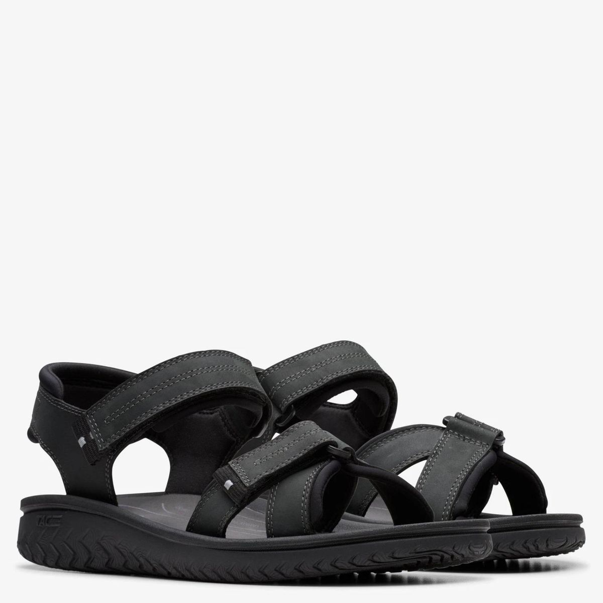 CLARKS - Sandalia Cuero Hombre Negro Clarks