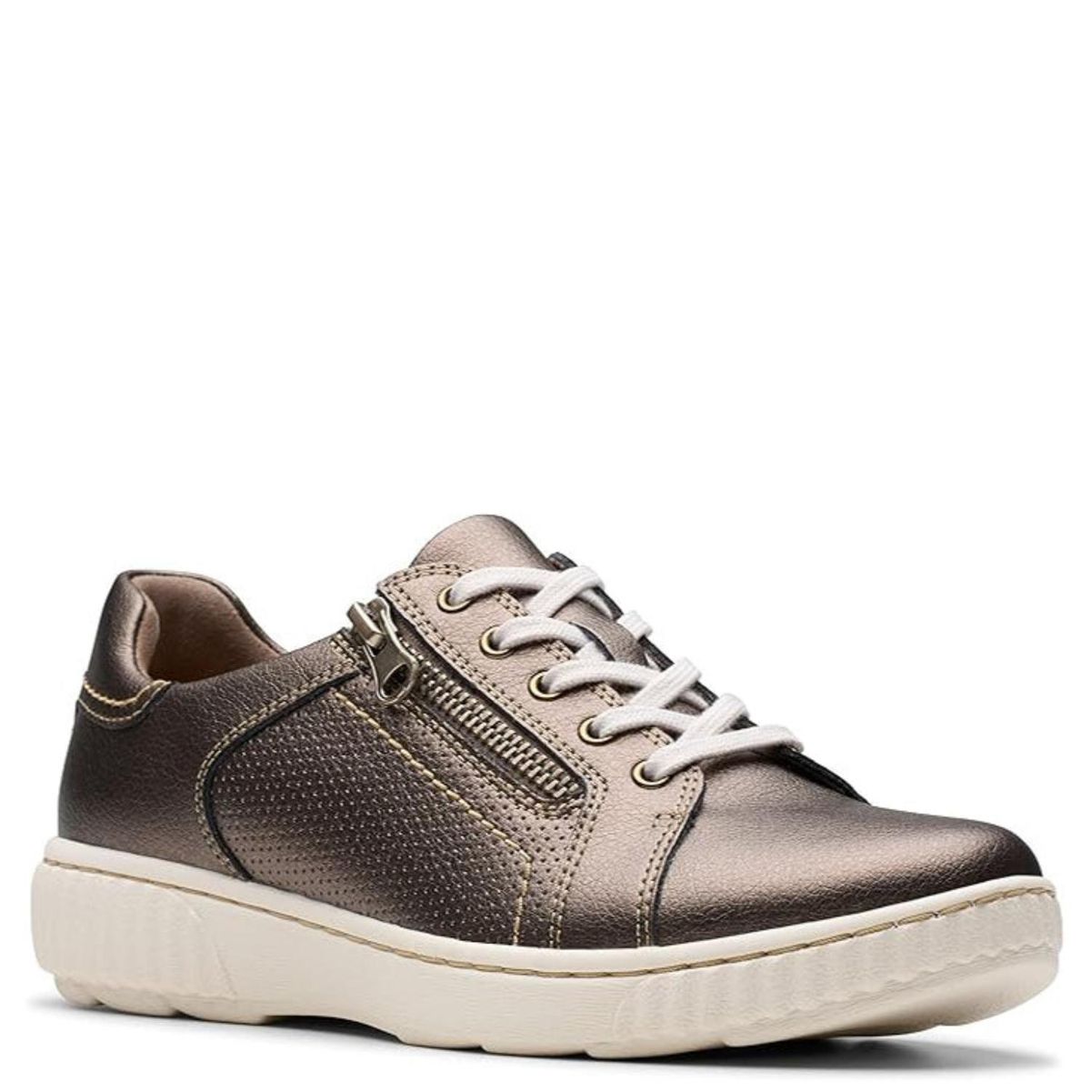 CLARKS - Zapatilla Urbana Mujer Cuero Café Clarks