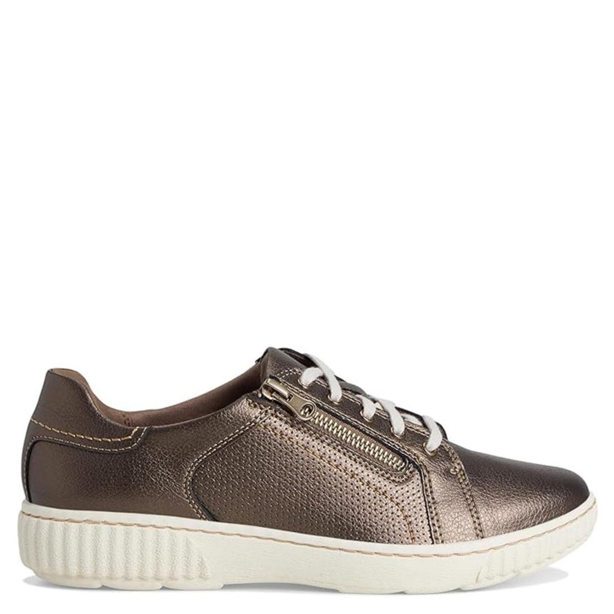 CLARKS - Zapatilla Urbana Mujer Cuero Café Clarks