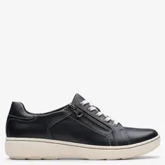 CLARKS - Zapatilla Urbana Mujer Cuero Negro
