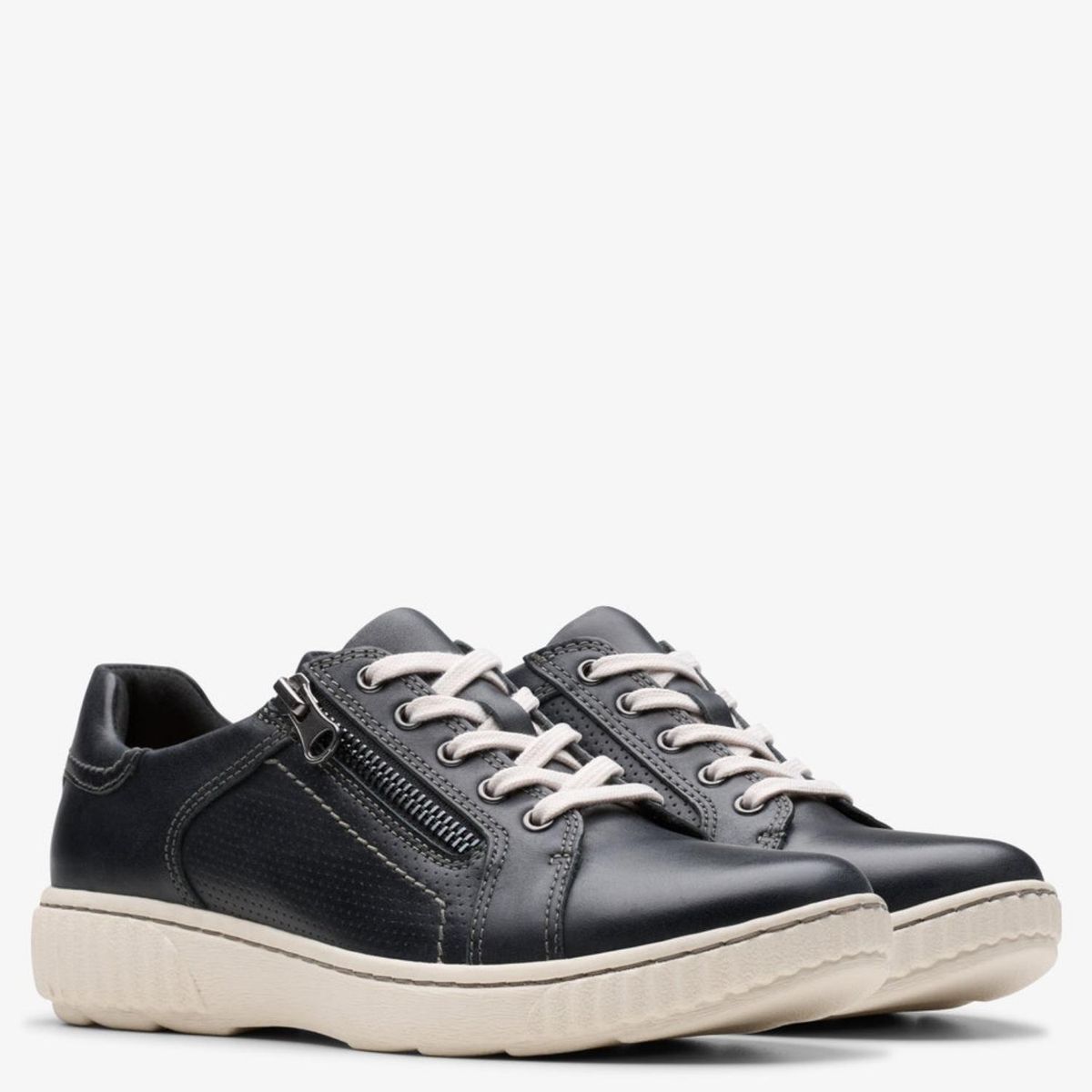 CLARKS - Zapatilla Urbana Mujer Cuero Negro Clarks