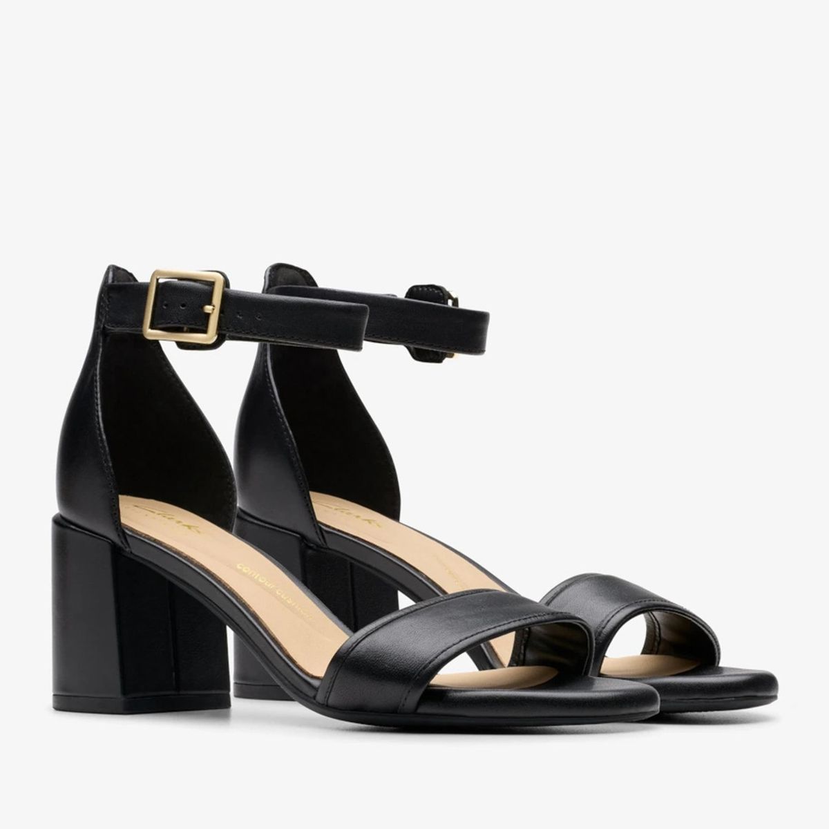 CLARKS - Sandalia Mujer Cuero Negro Clarks