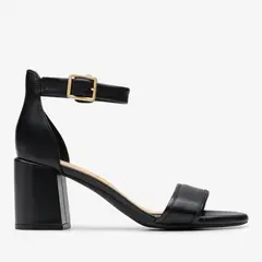 CLARKS - Sandalia Mujer Cuero Negro